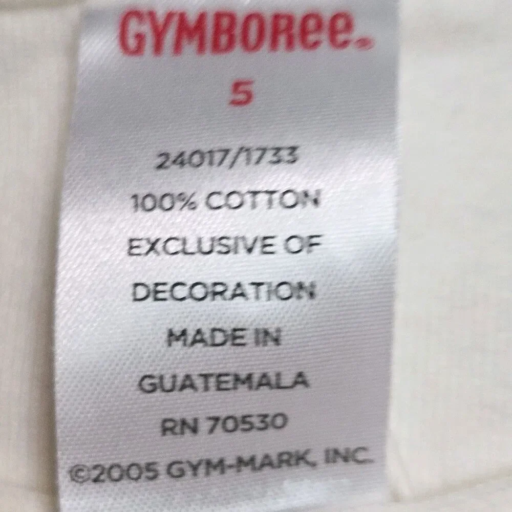 Vintage Gymboree Top Girls Size 5 White Prep School Apple Short Sleeved Y2K NWT